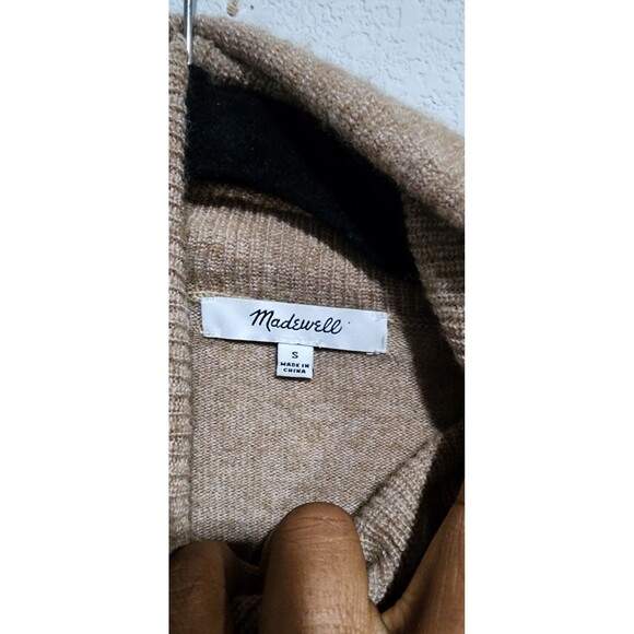 Madewell Women's Crestland Side-Button Tan Turtleneck Tunic Sweater size Small - Picture 5 of 11